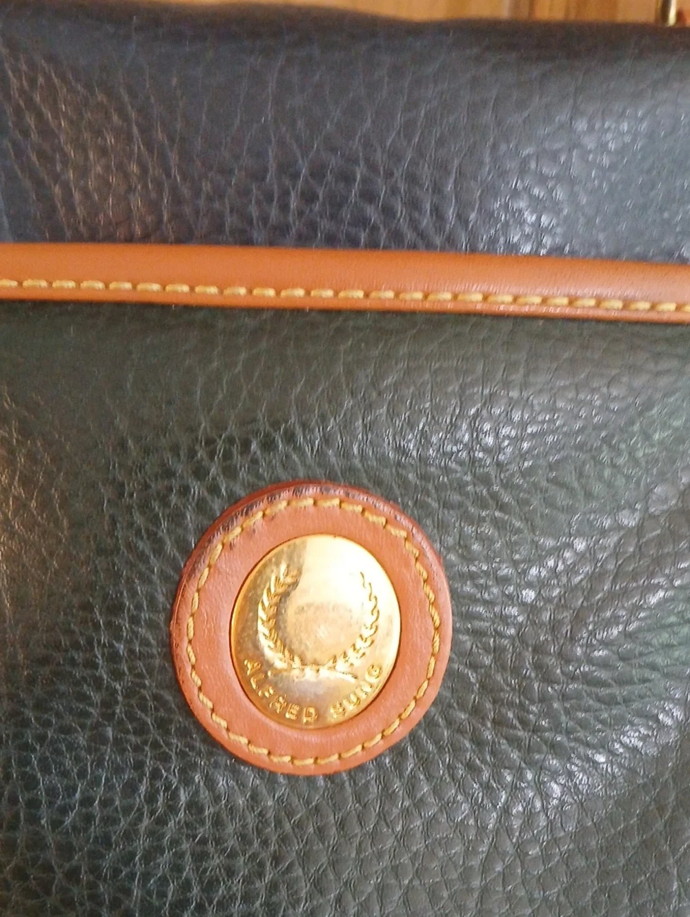 Vintage 90s Y2K Alfred Sung Colorblock Bowlers Bag Leather Purse